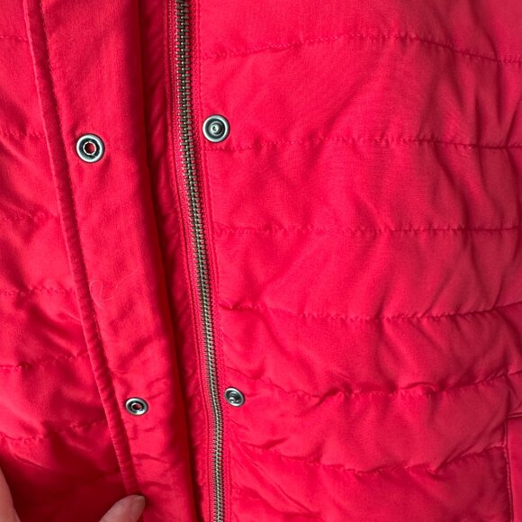 LOFT Red Puffer Jacket w/Zipper & Snap Close Medium - Picture 8 of 16